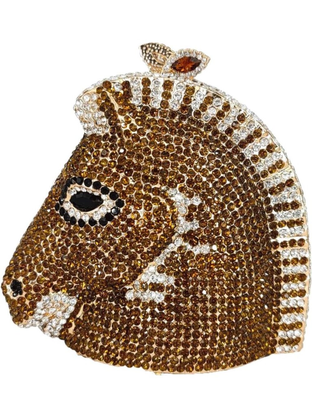 Elegant Horse Head Crystal Clutch Bag - Rhinestone Evening Handbag for Parties
